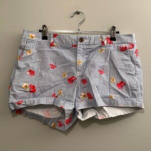 Old Navy Women's Multi Colored Stripped Floral Accent Chino Short